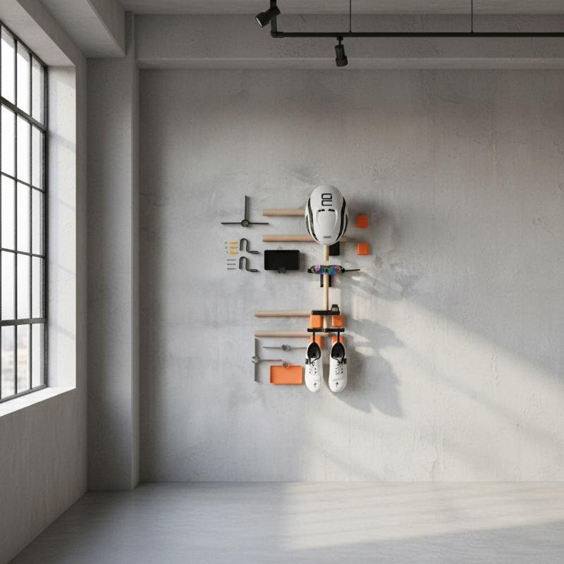 Cycling Gear Organizer - 자전거 벽걸이형 보관함 1세트 너도밤나무 목재
