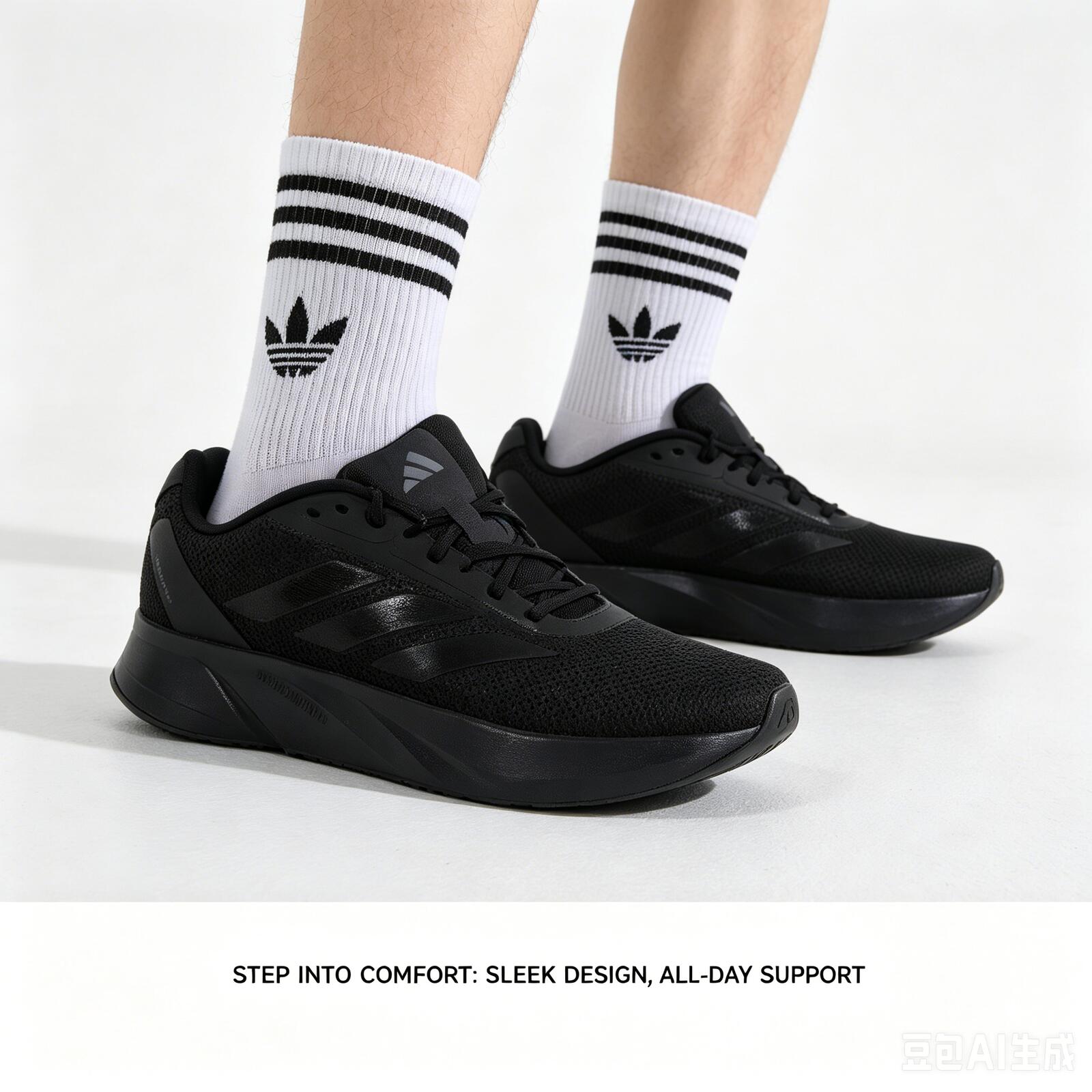 Adidas Shoes Duramo Sl - 아디다스 블랙 화이트 3 스트라이프 통기성