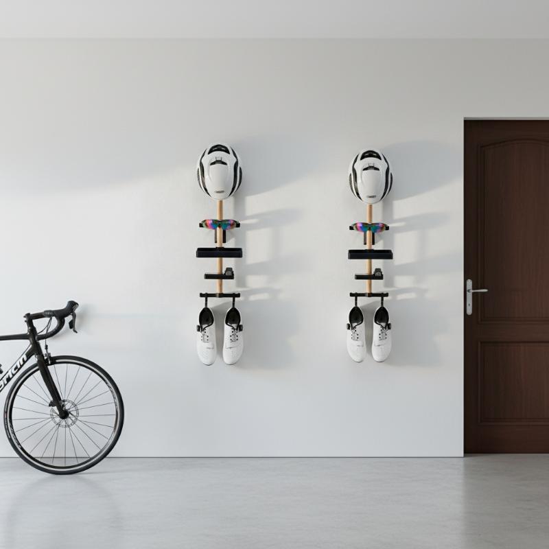 자전거 벽걸이형 보관함 1세트 너도밤나무 목재 장착형  - Cycling Gear Organizer 리뷰 및 가격